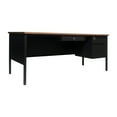 thumbnail image 1 of Flash Furniture Commercial Grade 30x70 Right Side Single Pedestal Desk with 3 Locking Drawers, Walnut Top and Black Frame, 1 of 14