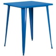 thumbnail image 1 of Flash Furniture Commercial Grade 31.5" Square Blue Metal Indoor-Outdoor Bar Height Table, 1 of 4