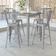 thumbnail image 1 of Flash Furniture Commercial Grade 31.5" Square Silver Metal Indoor-Outdoor Bar Height Table, 1 of 9
