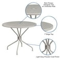 thumbnail image 1 of Flash Furniture Commercial Grade 35.25" Round Light Gray Indoor-Outdoor Steel Patio Table with Umbrella Hole, 1 of 4