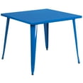thumbnail image 1 of Flash Furniture Commercial Grade 35.5" Square Blue Metal Indoor-Outdoor Table, 1 of 4