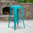 thumbnail image 1 of Flash Furniture Commercial Grade 4 Pack 30" High Backless Crystal Teal-Blue Indoor-Outdoor Barstool, 1 of 13