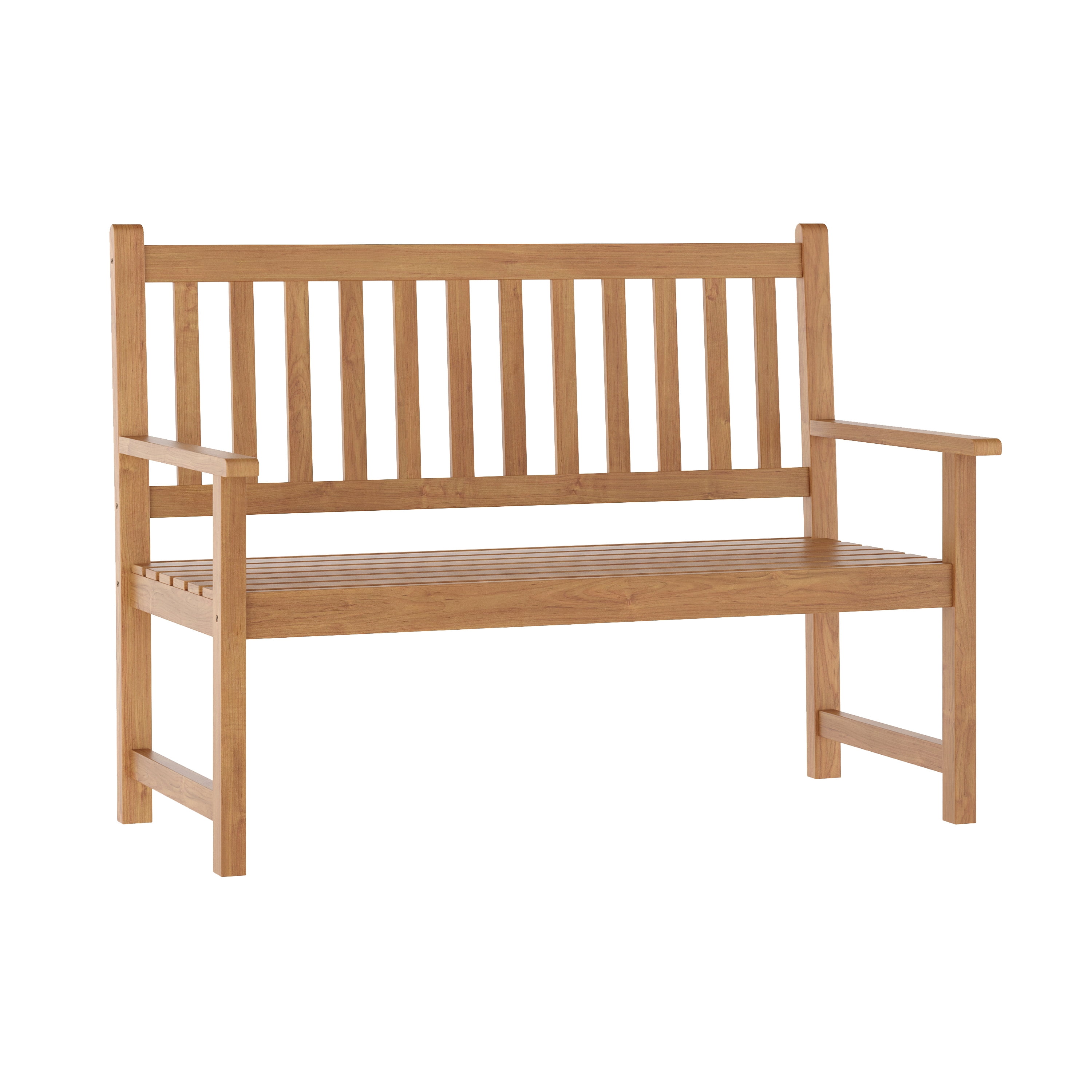 Acacia Wood 2-Person Brown Outdoor Patio Bench