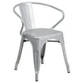 thumbnail image 1 of Flash Furniture Luna Commercial Grade Silver Metal Indoor-Outdoor Chair with Arms, 1 of 12