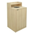 thumbnail image 1 of Flash Furniture Commercial Grade Trash Receptacle Enclosure for 32 Gallon Trash Cans with 8" Drop Hole and Upper Tray Shelf in Oak, 1 of 13