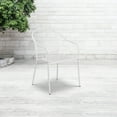 thumbnail image 1 of Flash Furniture Commercial Grade White Indoor-Outdoor Steel Patio Arm Chair with Round Back, 1 of 12