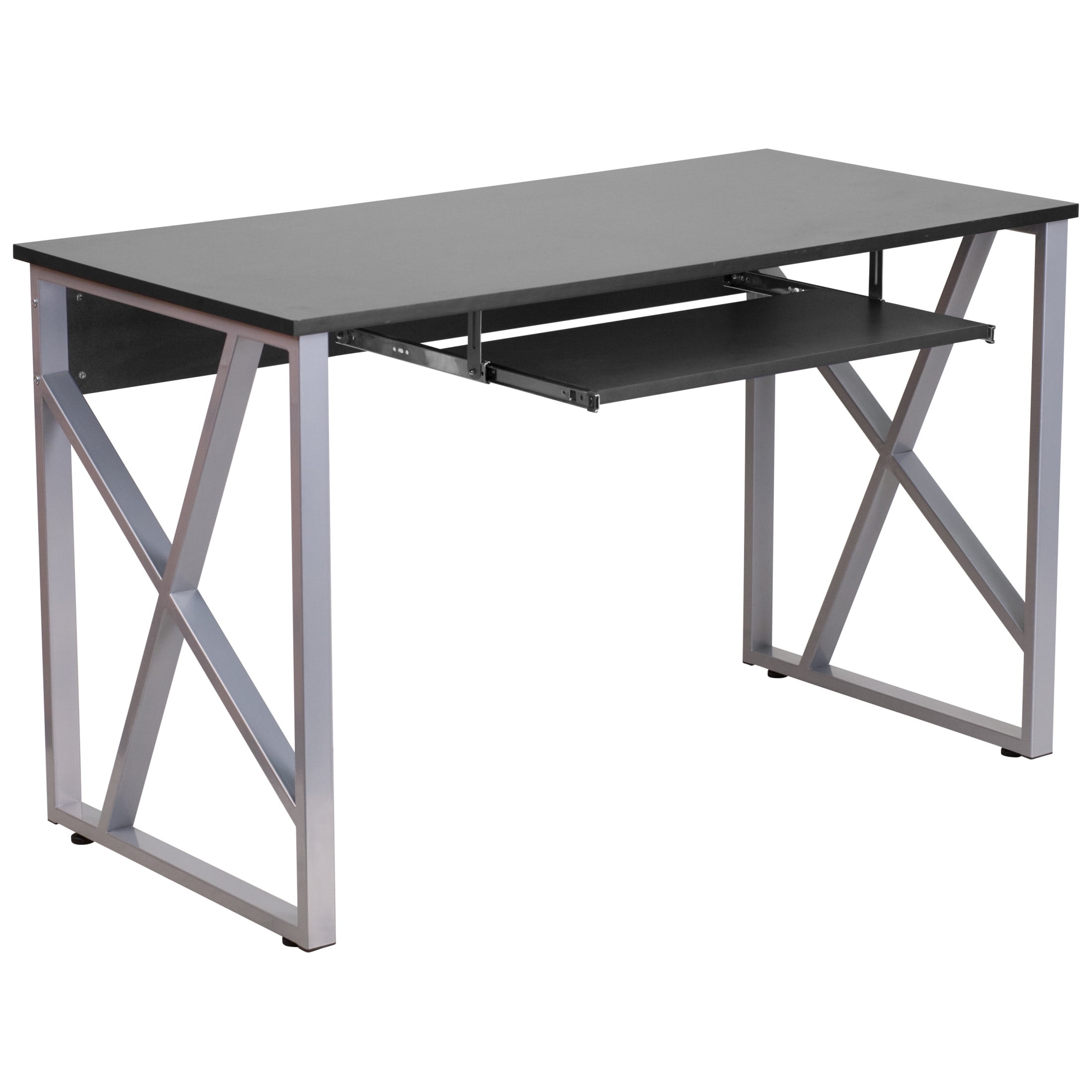 Flash Furniture Salvador Black Computer Desk with Pull Out Keyboard Tray and Cross Brace Frame Walmart
