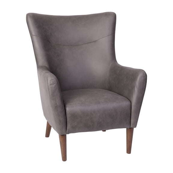Flash Furniture Connor Faux Leather and Wood Wingback Accent Chair Dark Gray (QYB235DGY)