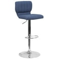 thumbnail image 1 of Flash Furniture Contemporary Blue Fabric Adjustable Height Barstool with Vertical Stitch Back and Chrome Base, 1 of 12