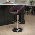 thumbnail image 1 of Flash Furniture Contemporary Brown Fabric Adjustable Height Barstool with Rounded Mid-Back and Chrome Base, 1 of 12