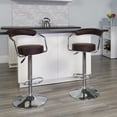 thumbnail image 1 of Flash Furniture Contemporary Brown Vinyl Adjustable Height Barstool with Arms and Chrome Base, 1 of 11