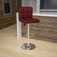 thumbnail image 1 of Flash Furniture Contemporary Burgundy Quilted Vinyl Adjustable Height Barstool with Chrome Base, 1 of 13