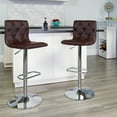 thumbnail image 1 of Flash Furniture Contemporary Button Tufted Brown Vinyl Adjustable Height Barstool with Chrome Base, 1 of 11