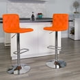 thumbnail image 1 of Flash Furniture Contemporary Button Tufted Orange Vinyl Adjustable Height Barstool with Chrome Base, 1 of 6
