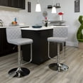 thumbnail image 1 of Flash Furniture Contemporary Gray Vinyl Adjustable Height Barstool with Drop Frame and Chrome Base, 1 of 6