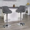 thumbnail image 1 of Flash Furniture Contemporary Gray Vinyl Bucket Seat Adjustable Height Barstool with Chrome Base, 1 of 12