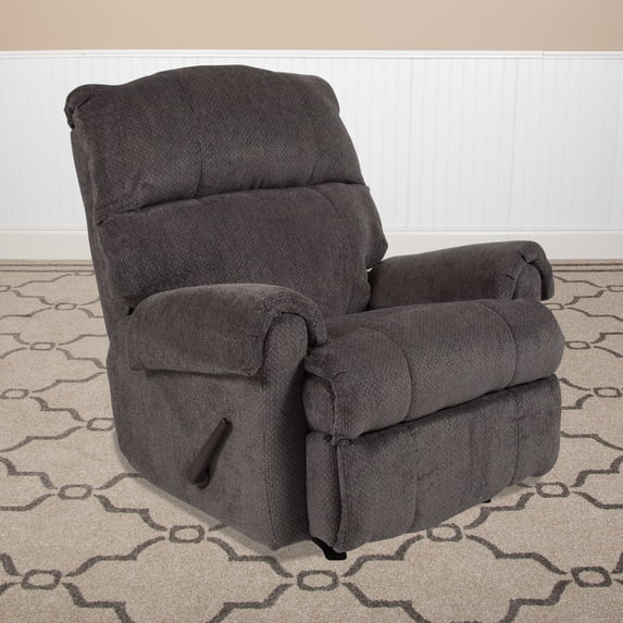 Flash Furniture Contemporary Kelly Gray Super Soft Microfiber Rocker Recliner