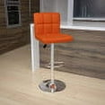 thumbnail image 1 of Flash Furniture Contemporary Orange Quilted Vinyl Adjustable Height Barstool with Chrome Base, 1 of 13