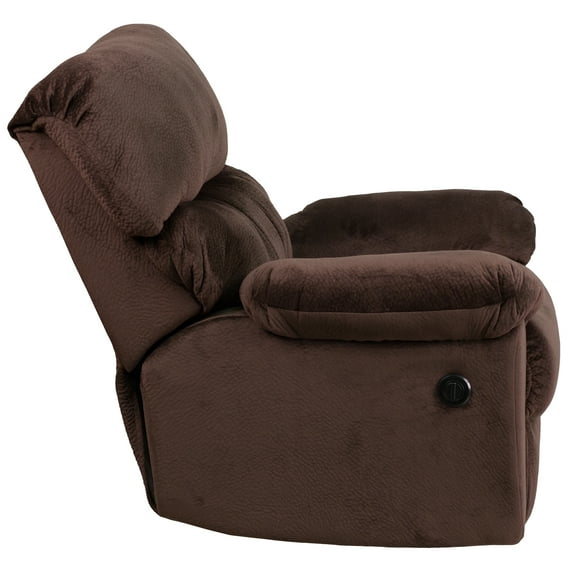 Flash Furniture Contemporary Sharpei Chocolate Microfiber Power Recliner with Push Button