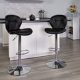 thumbnail image 1 of Flash Furniture Contemporary Tufted Black Vinyl Adjustable Height Bar Stool with Chrome Base, 2 Pack, 1 of 8