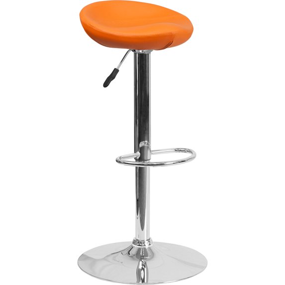 Flash Furniture Contemporary Vinyl Adjustable Height Barstool with Chrome Base, Multiple Colors