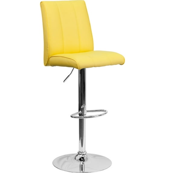 Flash Furniture Contemporary Vinyl Adjustable Height Barstool with Chrome Base, Multiple Colors