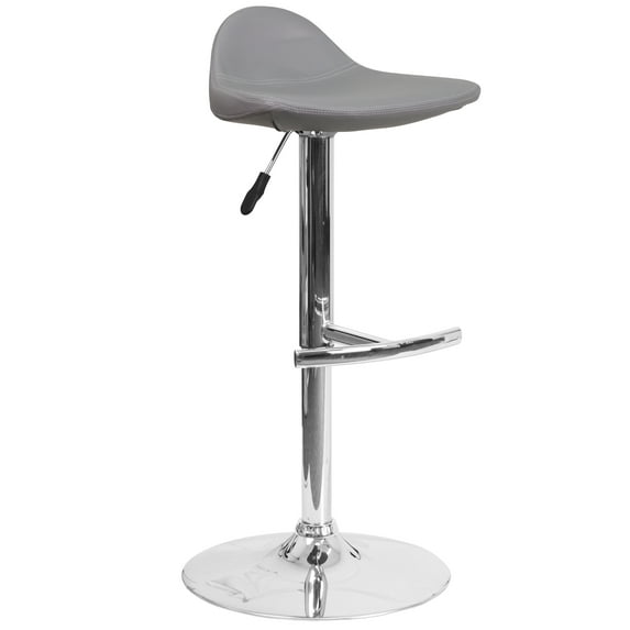 Flash Furniture Contemporary Vinyl Adjustable Height Barstool with Chrome Base, Multiple Colors