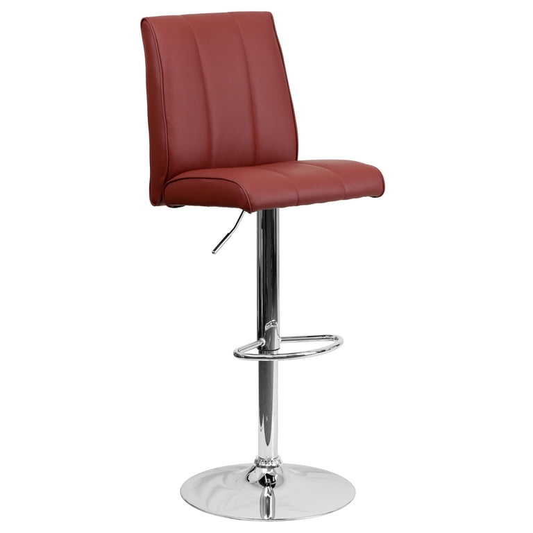 Flash Furniture Contemporary Vinyl Adjustable Height Barstool with Chrome Base Multiple Colors Walmart