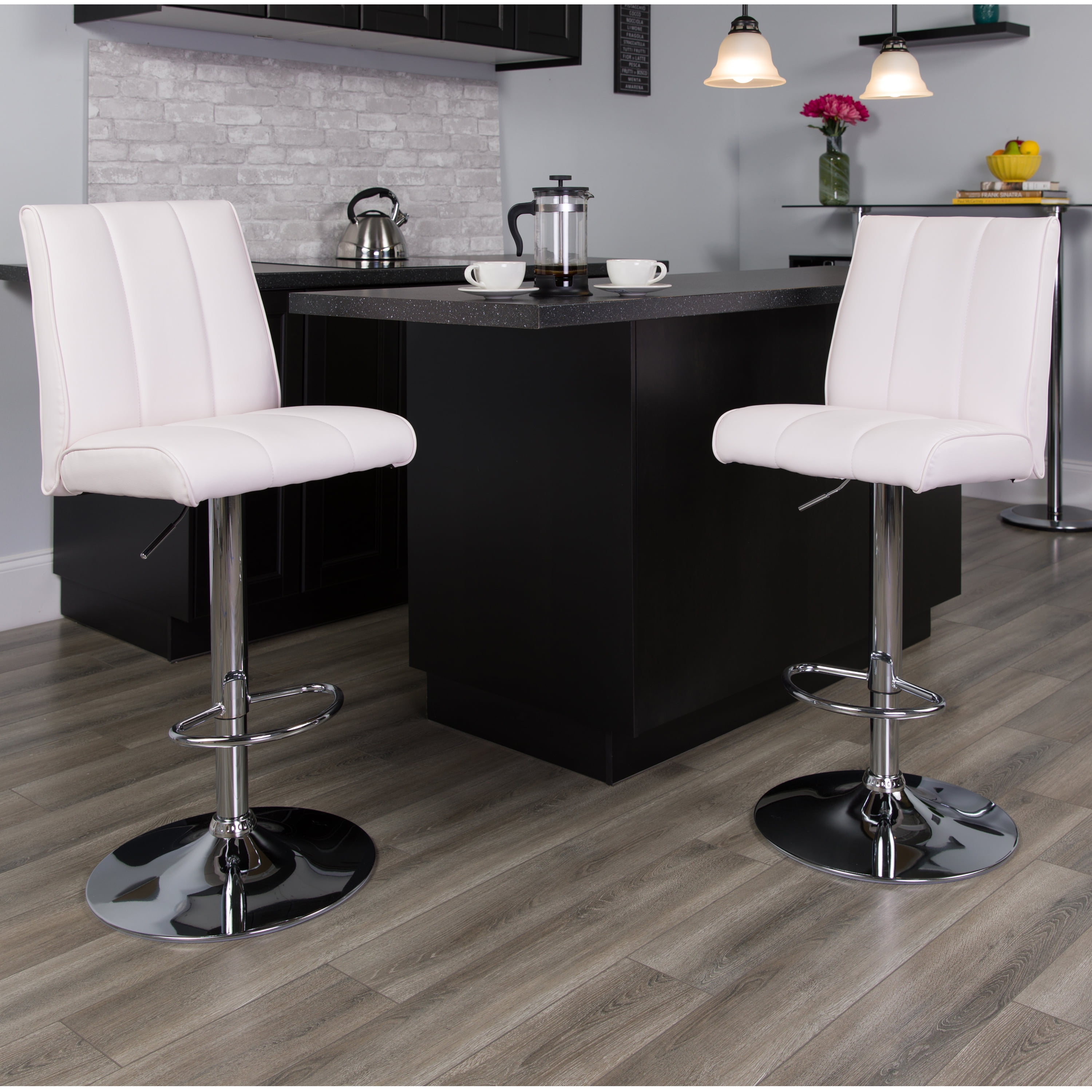 Adjustable height white cushioned bar 2025 stool