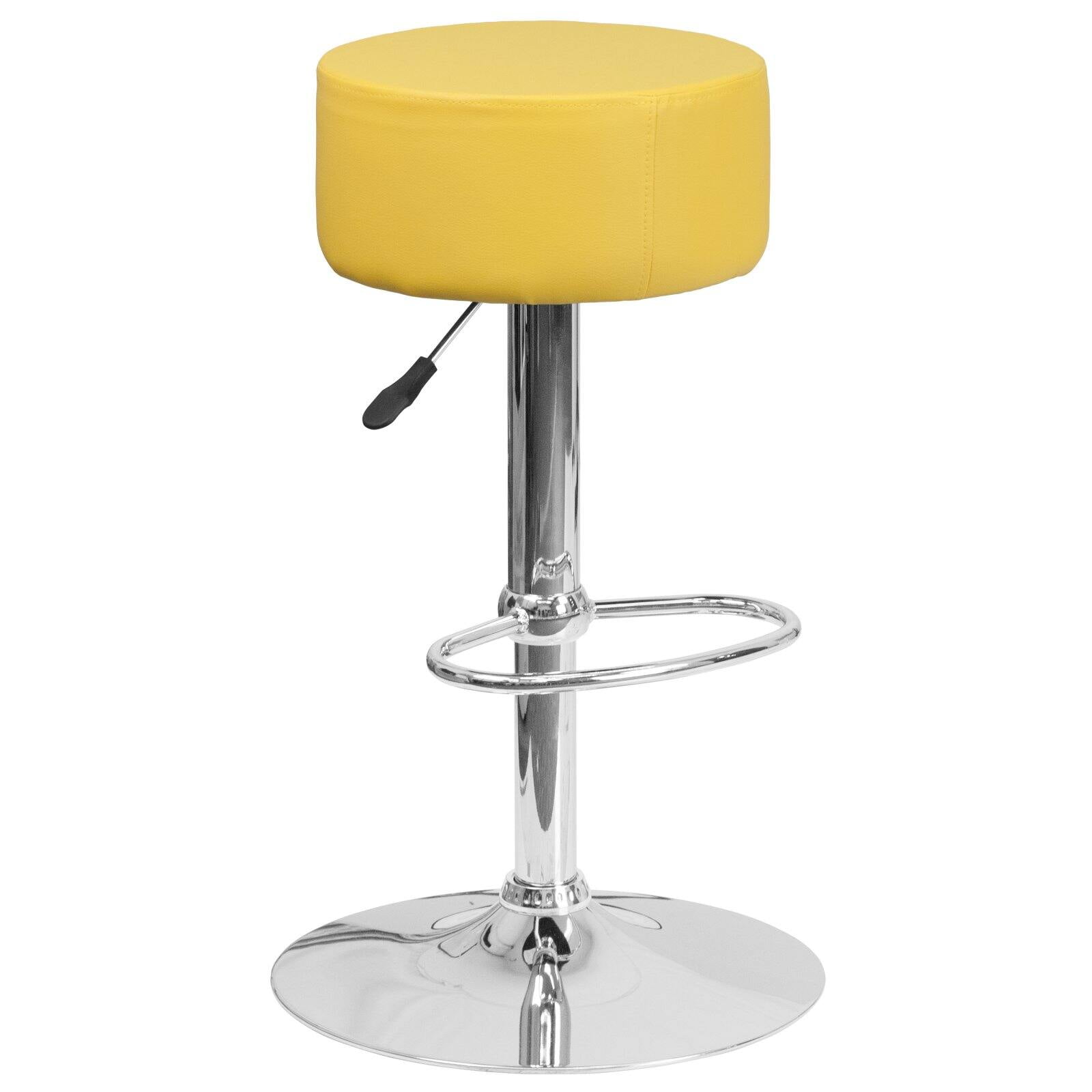 Flash Furniture Contemporary Yellow Vinyl Adjustable Height Barstool