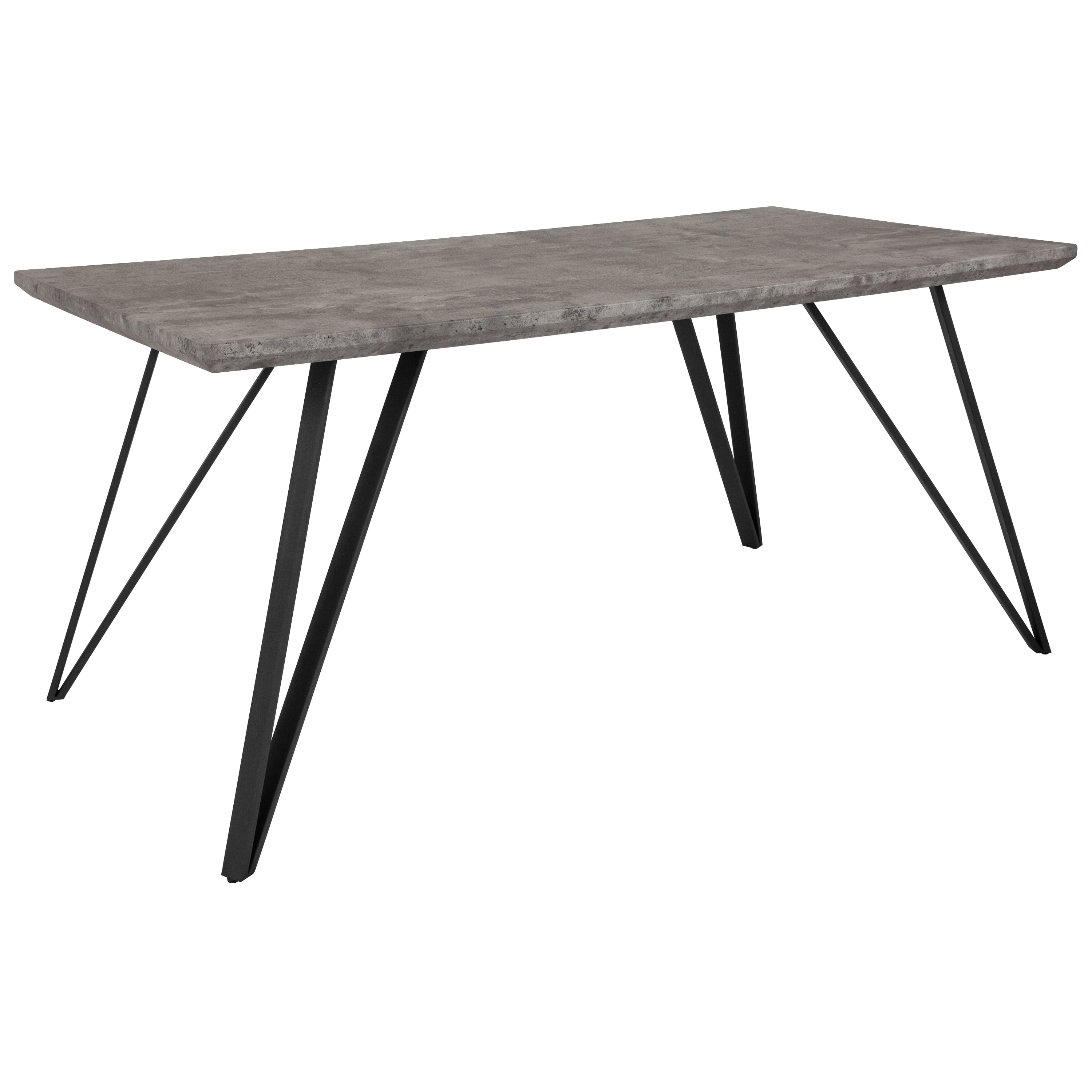 Corinth 68'' Faux Concrete Rectangular Contemporary Dining Table
