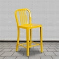 thumbnail image 1 of Flash Furniture Counter Height Vertical Slat Back Bar Stool, Yellow, 1 of 14