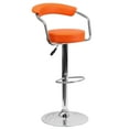 thumbnail image 1 of Flash Furniture Cruz Contemporary Orange Vinyl Adjustable Height Barstool with Arms and Chrome Base, 1 of 6