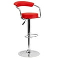 thumbnail image 1 of Flash Furniture Cruz Contemporary Red Vinyl Adjustable Height Barstool with Arms and Chrome Base, 1 of 6