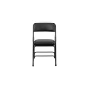 Flash Furniture Curved Triple Braced Vinyl Armless Folding Chair Black 12/Pack 12HAMC309AVBK
