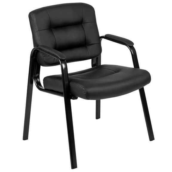 Flash Furniture Darwin Flash Fundamentals LeatherSoft Tufted Executive Reception Chair, Black