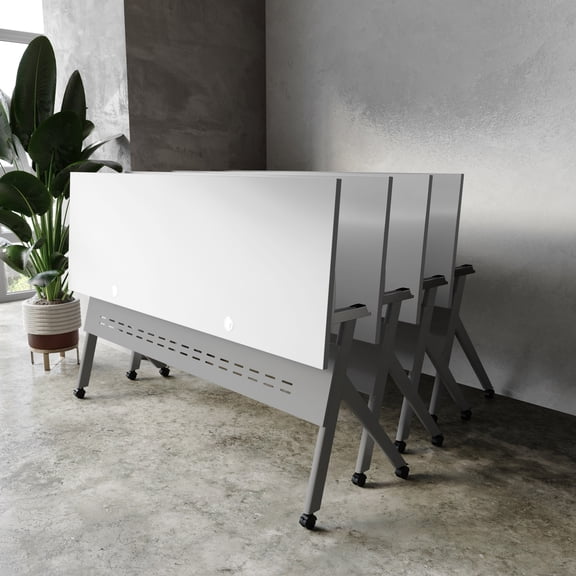 Flash Furniture Davis 72"W x 24"D Foldable Training Room Table Laminate Gray Tabletop/Gray Frame