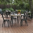 thumbnail image 1 of Flash Furniture Declan Commercial Grade Indoor/Outdoor Dining Table, 30" Round All Weather Brown Poly Resin Top with Black Steel Base, 1 of 11