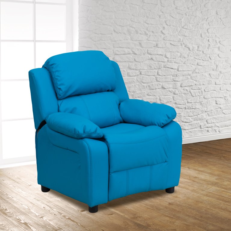 Flash Furniture Deluxe Padded Contemporary Turquoise Vinyl Kids