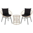 thumbnail image 1 of Flash Furniture Devon 3-Piece Rattan Bistro Chairs and Side Table, Tan/Black, 1 of 9