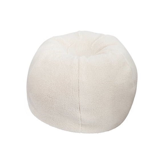 Flash Furniture Small Natural Faux Sherpa Refillable Bean Bag Chair for Kids and Teens