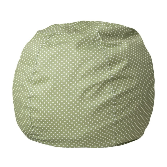 Flash Furniture Dillon Small Green Dot Refillable Bean Bag Chair for Kids and Teens