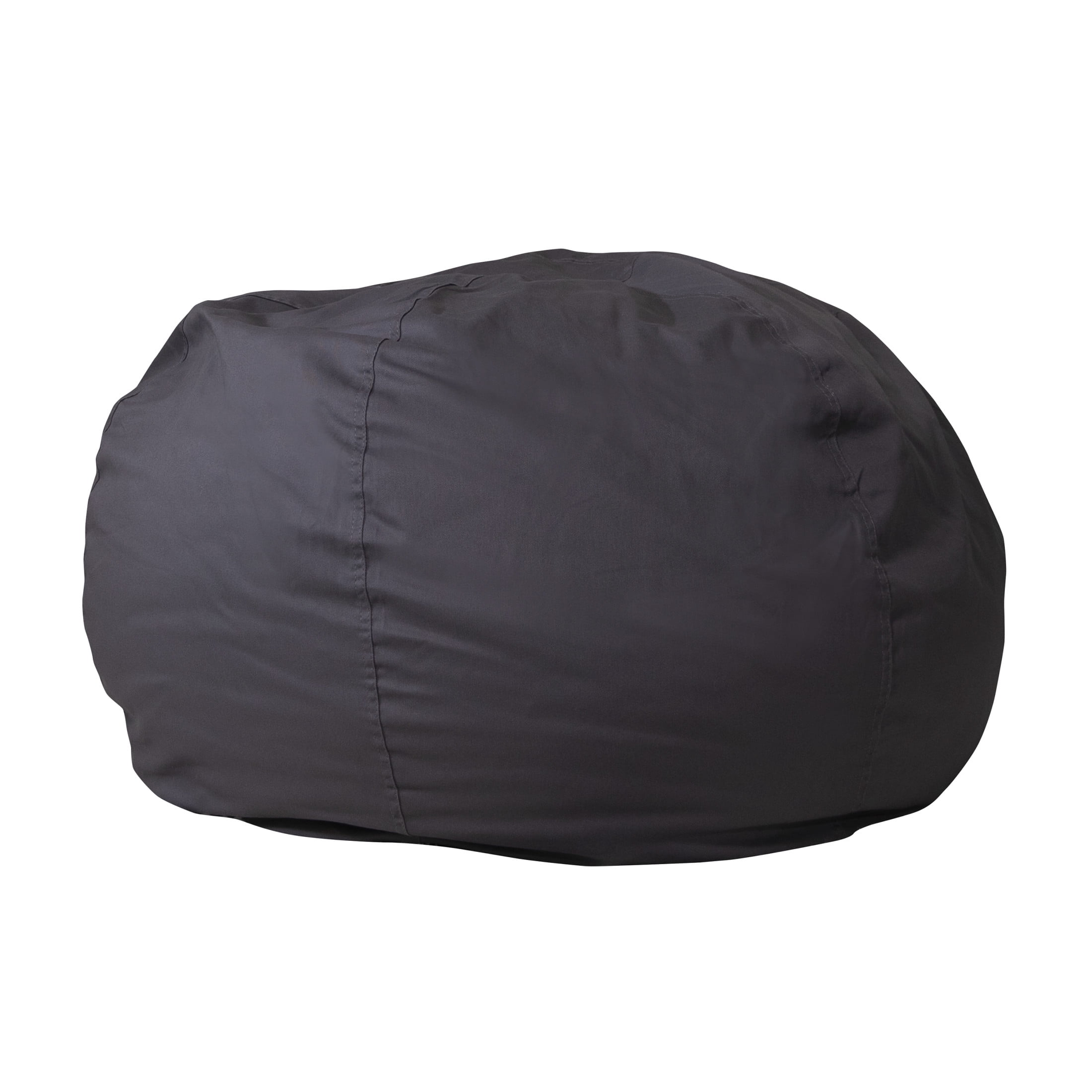 Oversized Gray Bean Bag Chair with Removable Fabric Cover