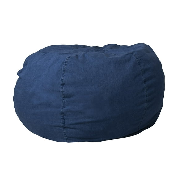 Flash Furniture Duncan Oversized Denim Refillable Bean Bag Chair for All Ages