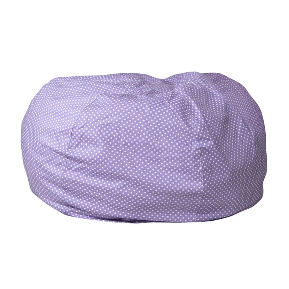 Flash Furniture Duncan Oversized Lavender Dot Refillable Bean Bag Chair for All Ages