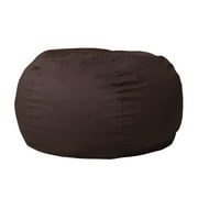 Flash Furniture Duncan Oversized Solid Brown Refillable Bean Bag Chair for All Ages