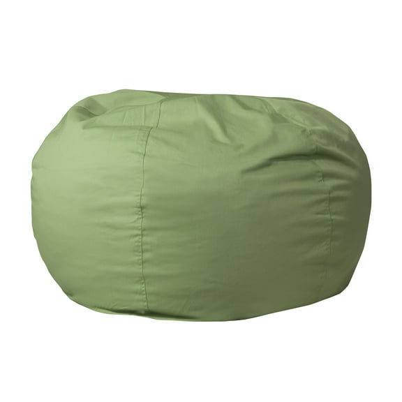 Flash Furniture Duncan Oversized Solid Green Refillable Bean Bag Chair for All Ages