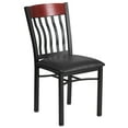 thumbnail image 1 of Flash Furniture Eclipse Series Vertical Back Black Metal and Mahogany Wood Restaurant Chair with Black Vinyl Seat, 1 of 6