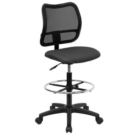 Flash Furniture Elaine Mid-Back Gray Mesh Drafting Chair