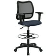thumbnail image 1 of Flash Furniture Elaine Mid-Back Navy Blue Mesh Drafting Chair with Adjustable Arms, 1 of 5